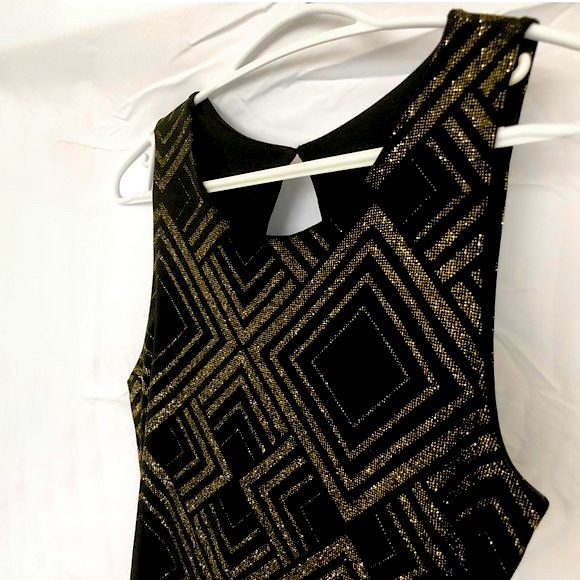 Black & Gold Sparkle Mini Dress - Picture 4 of 7